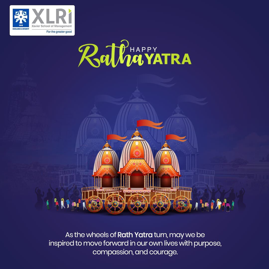 XLRI wishes everyone a blessed Rath Yatra! May Lord Jagannath’s divine chariots bring harmony, prosperity, and unity, inspiring us to walk together in compassion and service.
#RathYatra #Celebration