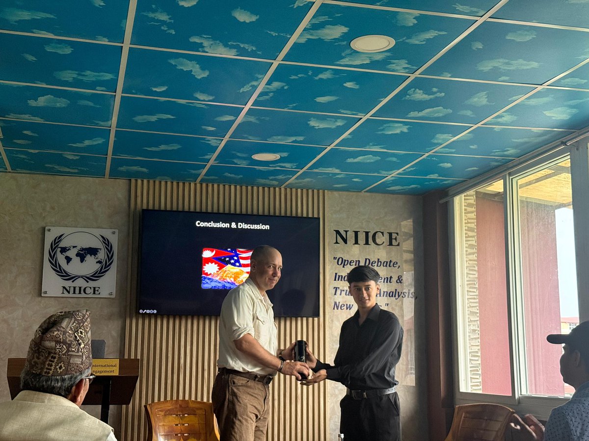 contactniice's tweet photo. On 20 June, #NIICE hosted Dr. Joe Evans for a timely session on #WesternIsolationism and Its Impact on #GlobalPeacebuilding: Implications for Nepal. His insights shed light on shifting U.S. #ForeignPolicy and its effects on fragile regions like Nepal. Thank you, Dr. Evans! https://t.co/4TwVEwHSmN