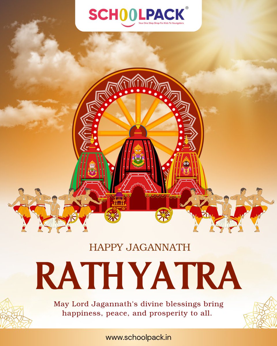 Schoolpack01's tweet photo. 🌼 Celebrating the divine journey of Lord Jagannath!
May this Rathyatra bring joy, unity, and blessings into everyone’s lives.
✨ Let's pull the chariot of faith together!
Happy Jagannath Rathyatra!
#Rathyatra2025 #JagannathRathYatra #DivineJourney #SchoolpackCelebrates #Festival https://t.co/hdH0KbSHIK