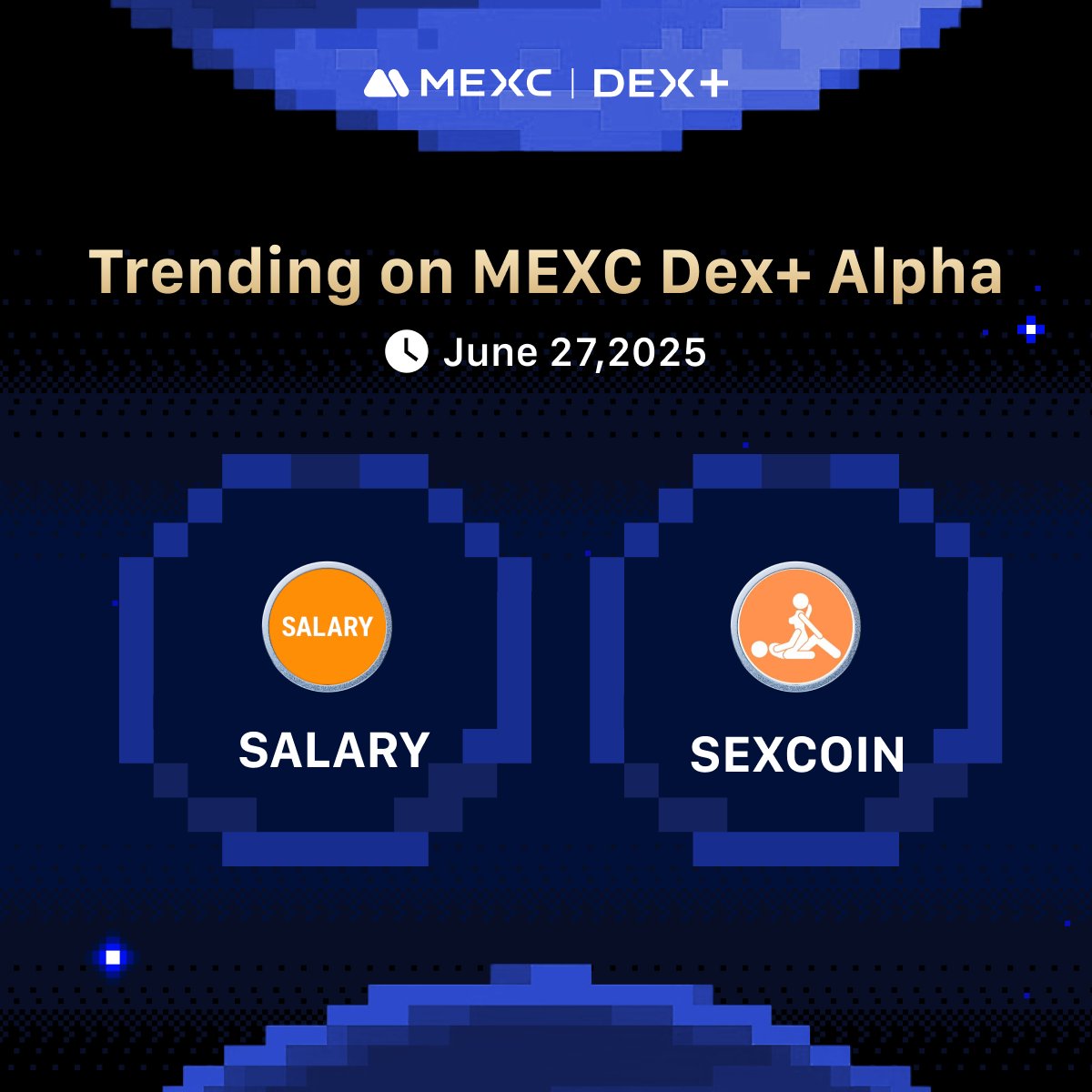 MEXC_OnChain's tweet photo. 🔥 $SALARY & #SEXCOIN are TRENDING on #MEXCDexPlus Alpha!
🚨 Don’t miss Alpha’s First-Trade Loss Coverage!
💰 Total prize pool: 15,000 $USDT
🕒 Losses calculated within 24h of your first trade, bonuses issued after event ends.
👉 Trade now: https://t.co/lpnPSW6ZU5
Trade now: https://t.co/lpnPSW6ZU5