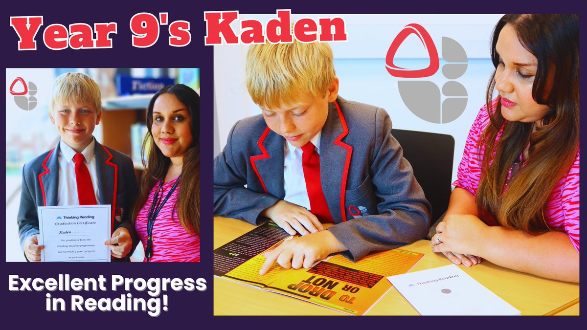 #shoutout to Year 9's Kaden who has made excellent progress in reading through the Thinking Reading intervention programme. Kaden was presented with his graduation certificate by his vey proud Reading Mentor, Sukhi Whitelocks. Kaden graduated with excellent results after