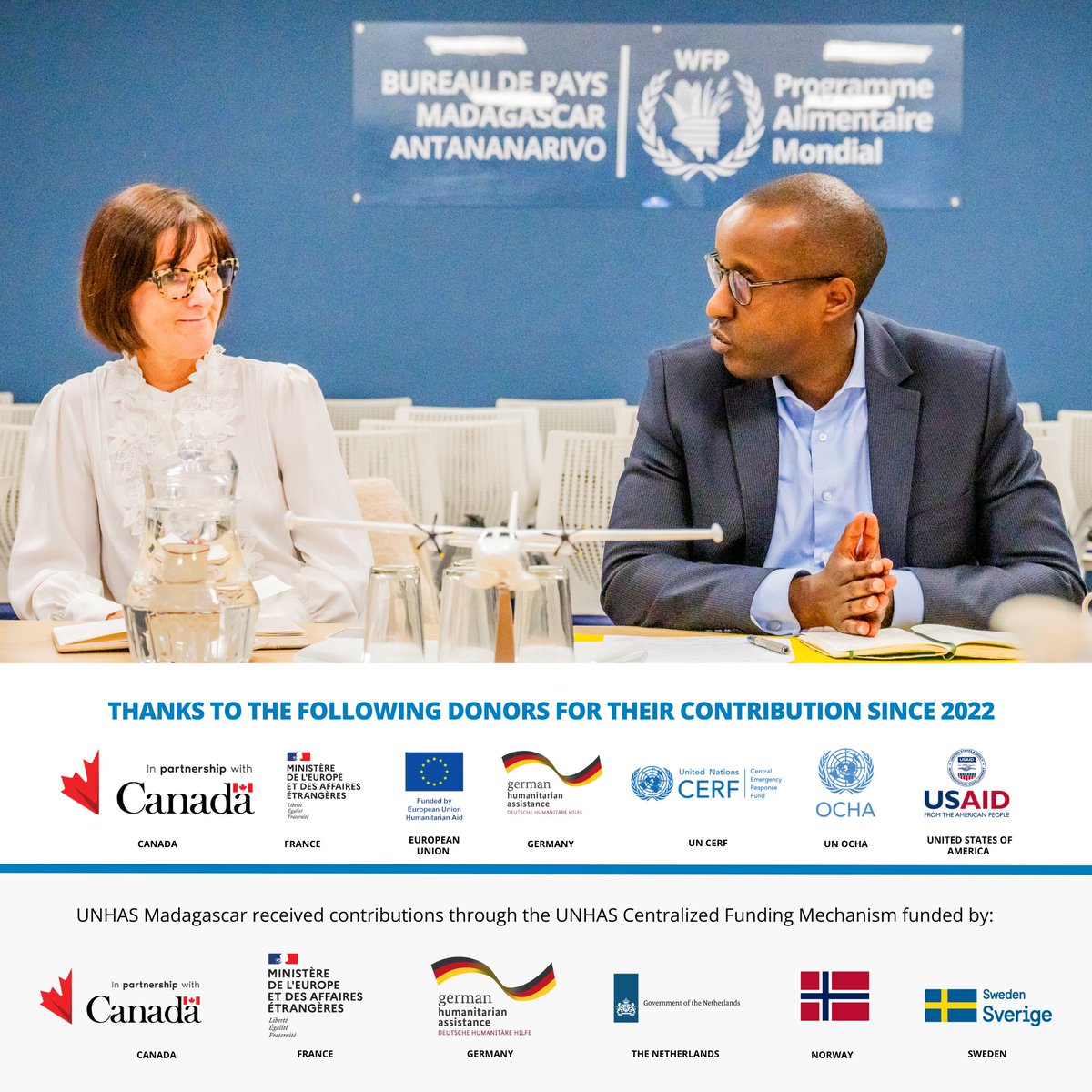 PamMadagascar's tweet image. π At the last @WFP_UNHAS Steering Committee, the @UNMadagascar RC @ANgororano underscored how vital #UNHAS air access is for reaching remote communities in #Madagascar.
βοΈ Letβs keep the lifeline flying! Thank you to all donors and partners for making it possible!