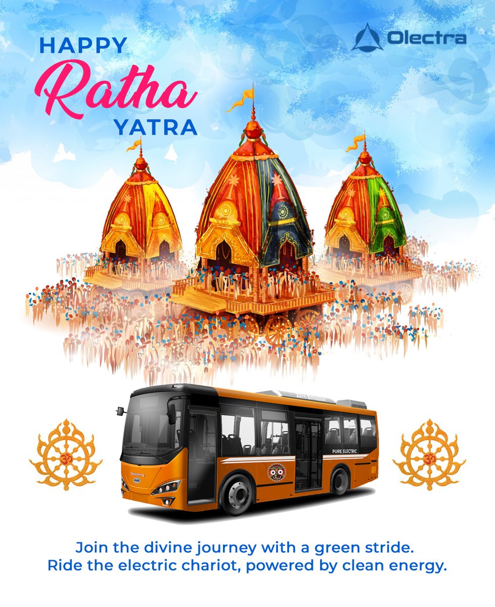 Olectra Greentech wishes everyone a blessed Jagannath Ratha Yatra! 

Just as countless devotees come together to pull the divine chariot forward, we at Olectra move ahead hand in hand with our people, partners, and planet towards a cleaner, greener tomorrow.

#OlectraGreentech