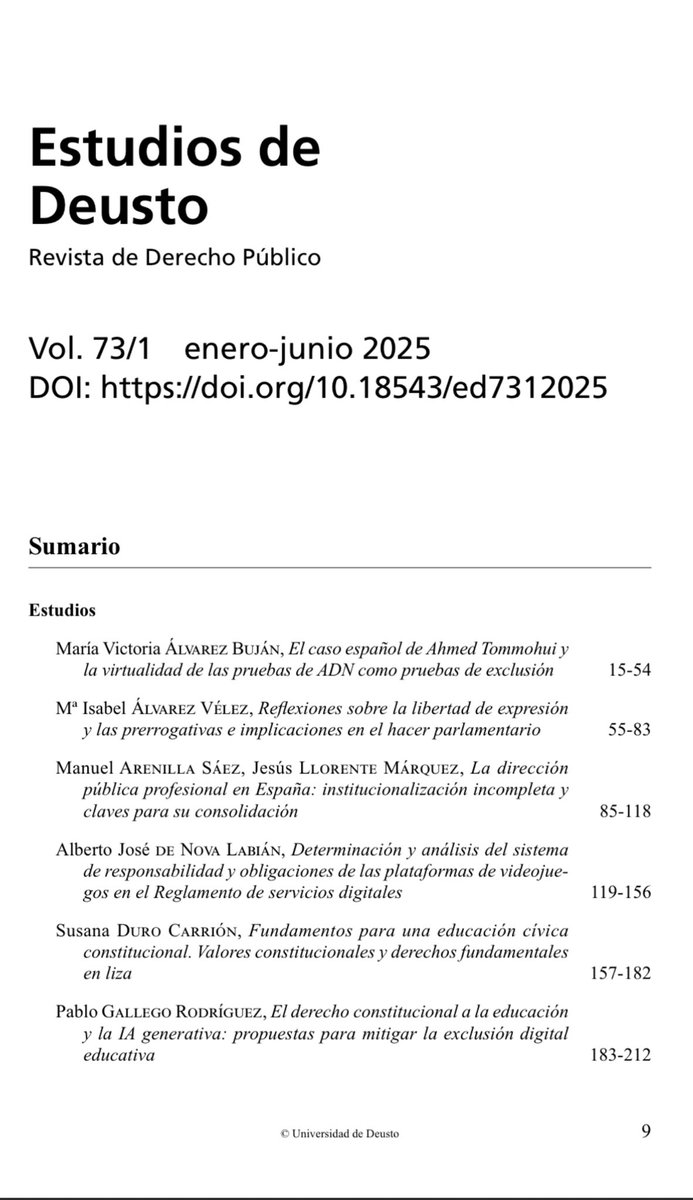 LuisIGordillo's tweet photo. Nuevo número de la revista “Estudios de Deusto. Revista de Derecho Público”, Vol 73/1, 2025. Disponible en https://t.co/HqSc8ond5S https://t.co/ZQeP4mwlCT