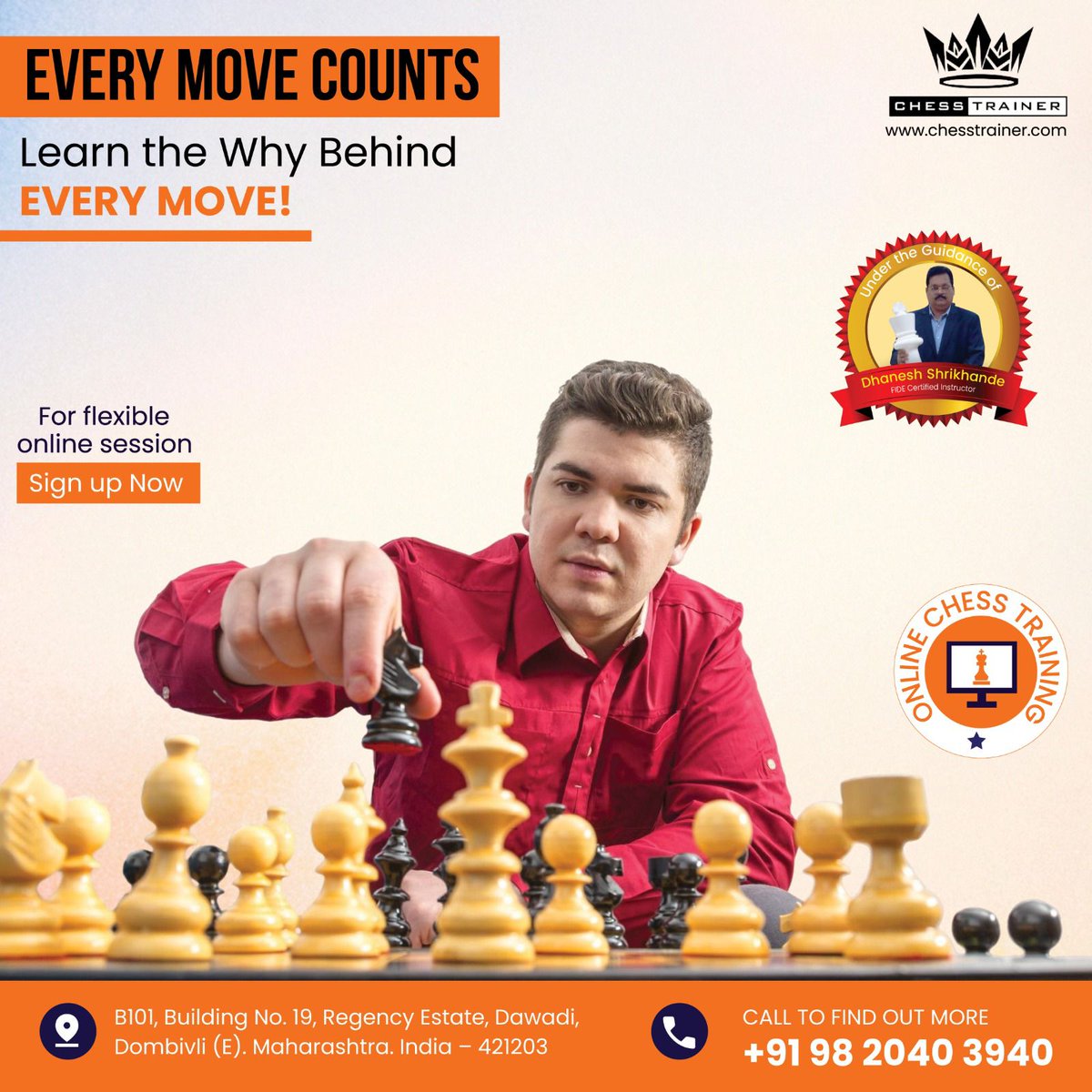 Chess_trainer91's tweet image. ♟️ Every Move Counts – Learn the why behind each move!

Train with #FIDEInstructor Dhanesh Shrikhande &amp;amp; master chess strategy 🧠

🎯 Personalized online coaching for all levels.

🔗 chesstrainer.com

#ChessTrainer #LearnChessOnline #SmartMoves #ChessPlay #OnlineChessCoach