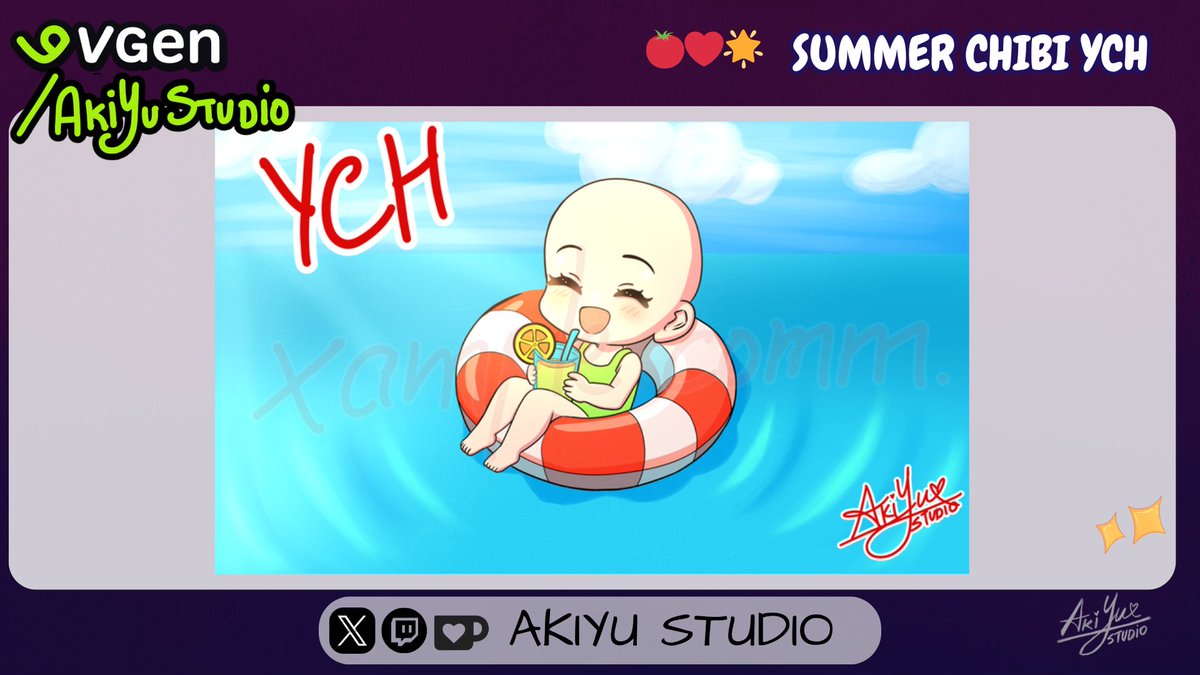 AkiYuStudio's tweet photo. π
β€πNew Commission! YCH uwu π
β€π
https://t.co/jaB0Mjroge
π
β€π π
β€π π
β€π π
οΏ½οΏ½οΏ½π π
β€π
#VGen #VGenComms #emots #digitalart #VTuberη΄ ζ #VtuberEN #offer #meme #YCHCommission #shadowbikini #bikiniseason #summercommission https://t.co/aVdAdzyiBM