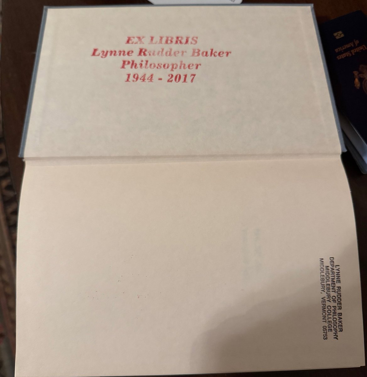 Ordered a used copy of Chisholm’s Perceiving off Amazon and it turned out to be Lynne Rudder Baker’s!