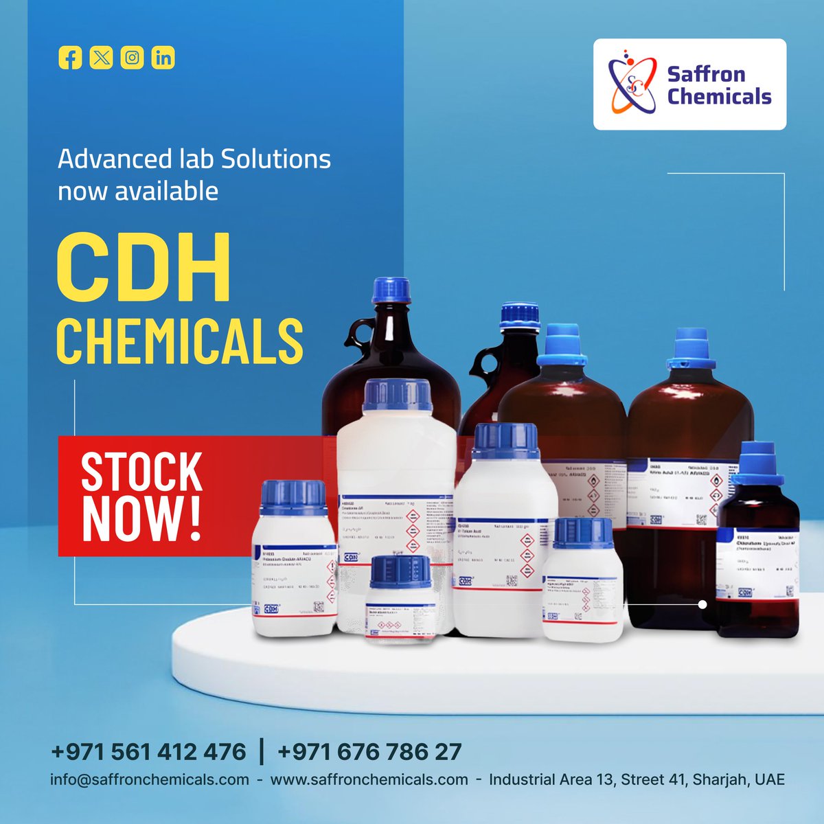 saffronchemical's tweet image. CDH CHEMICALS - STOCK NOW AVAILABLE! 🚀

Chemicals &amp;amp; Advanced Lab Solutions Now Available!

📱: 971 561412476

#labsolutions #cdhchemicals #advancedlab #chemicalstock #laboratoryneeds #scientificsolutions #researchlab #qualitychemicals #stockavailable