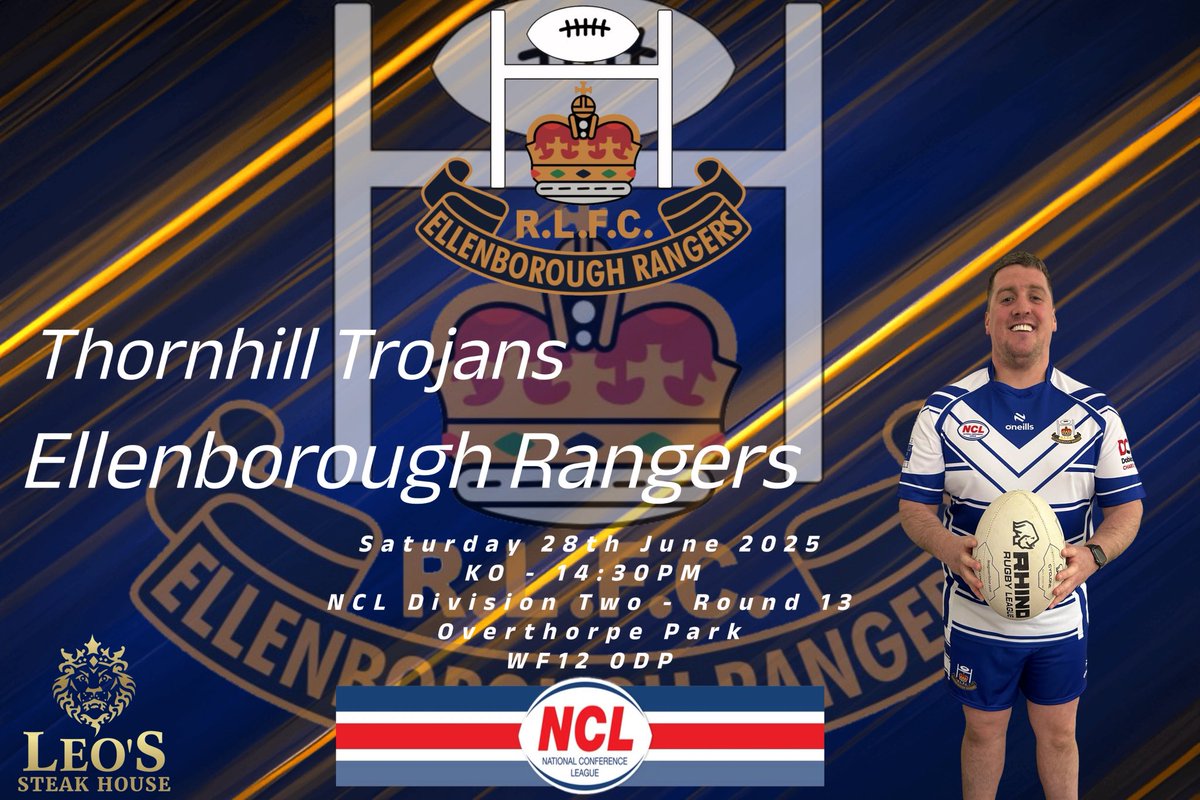 ElbraRangers's tweet photo. 🔵⚪️ GAME DAY EVE ⚪️🔵

🏆 @OfficialNCL Div 2 - RD 13

🆚 @thornhilltrojan 

📅 Sat 28th June

⏰ 2:30pm KO

🏟️ WF12 0DP

💰 120 Club Draw - 08:30AM 

- Please ensure all Payments are with Shane by close of play today!

1st - £200
2nd - £50

🟦⬜️🟦 https://t.co/WD7hwIbkSF