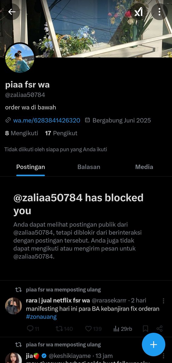 HELP RT‼️

Guys kalau kalian beli apa aja di dia jgn percaya ya, untung aku waktu itu pernah bantu temenku sesama BA juga yang ketipu beli acc di dia terus di block 

Tobat kak <a href="/zaliaa50784/">piaa fsr wa</a> 
wa.me/6283841426320

#zonauang #zonaba #zonajajan