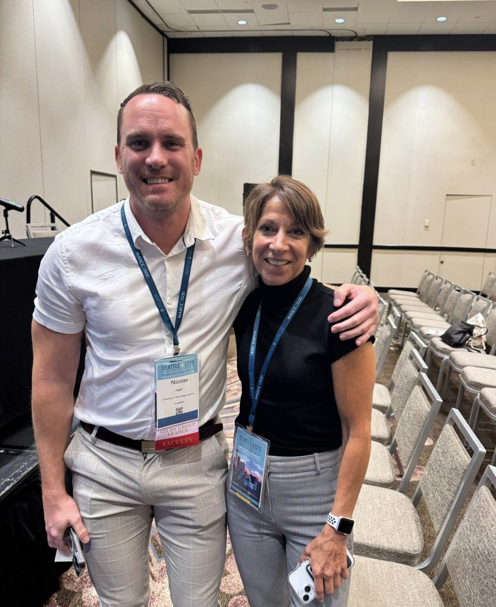 DrNicolasHart's tweet image. Exercise Oncology at #MASCC25 is always so prominent and active in attendance and program. What a pleasure having our fields leaders attending and presenting including @Winters_Stone, @CanRehab, and @KLCampbellPhD. So proud of the engagement and energy @CancerCareMASCC! #SurvOnc.