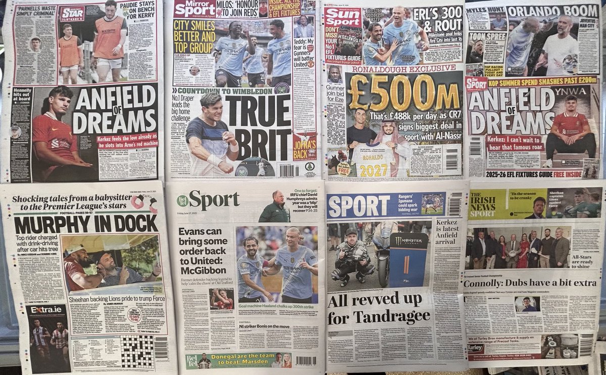 FRIDAY 27-6-25 SPORTS HEADLINES …. #BuyANewspaper