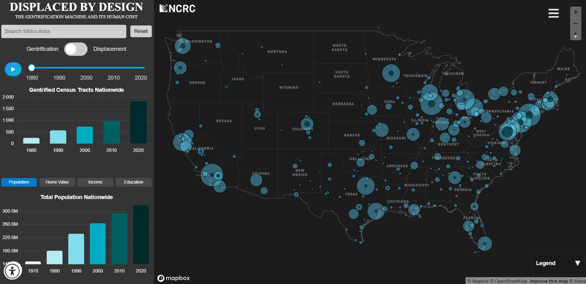 Display by Design. La machine à gentrifier et son coût humain aux Etats-Unis
cartonumerique.blogspot.com/2025/06/displa…
L'application permet de visualiser l'évolution des quartiers dans les zones urbaines américaines de 1970 à 2020. La gentrification peut être étudiée selon différents critères