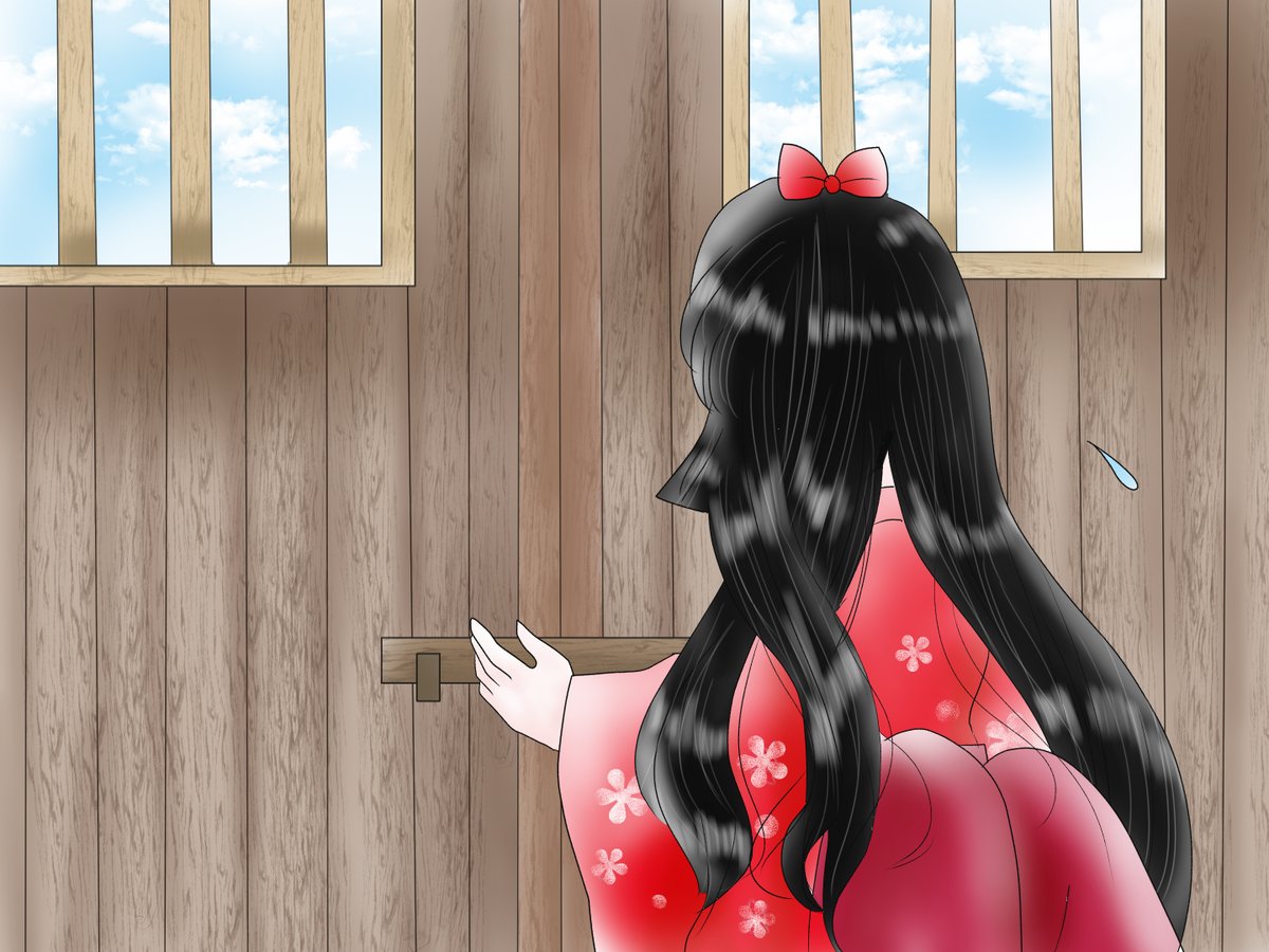 「昔のイラスト紹介 福娘童話集昔話11 「瓜子姫」6 (あらすじ) 「おじいさんと」|愛ちん（ゆめみ愛）のイラスト