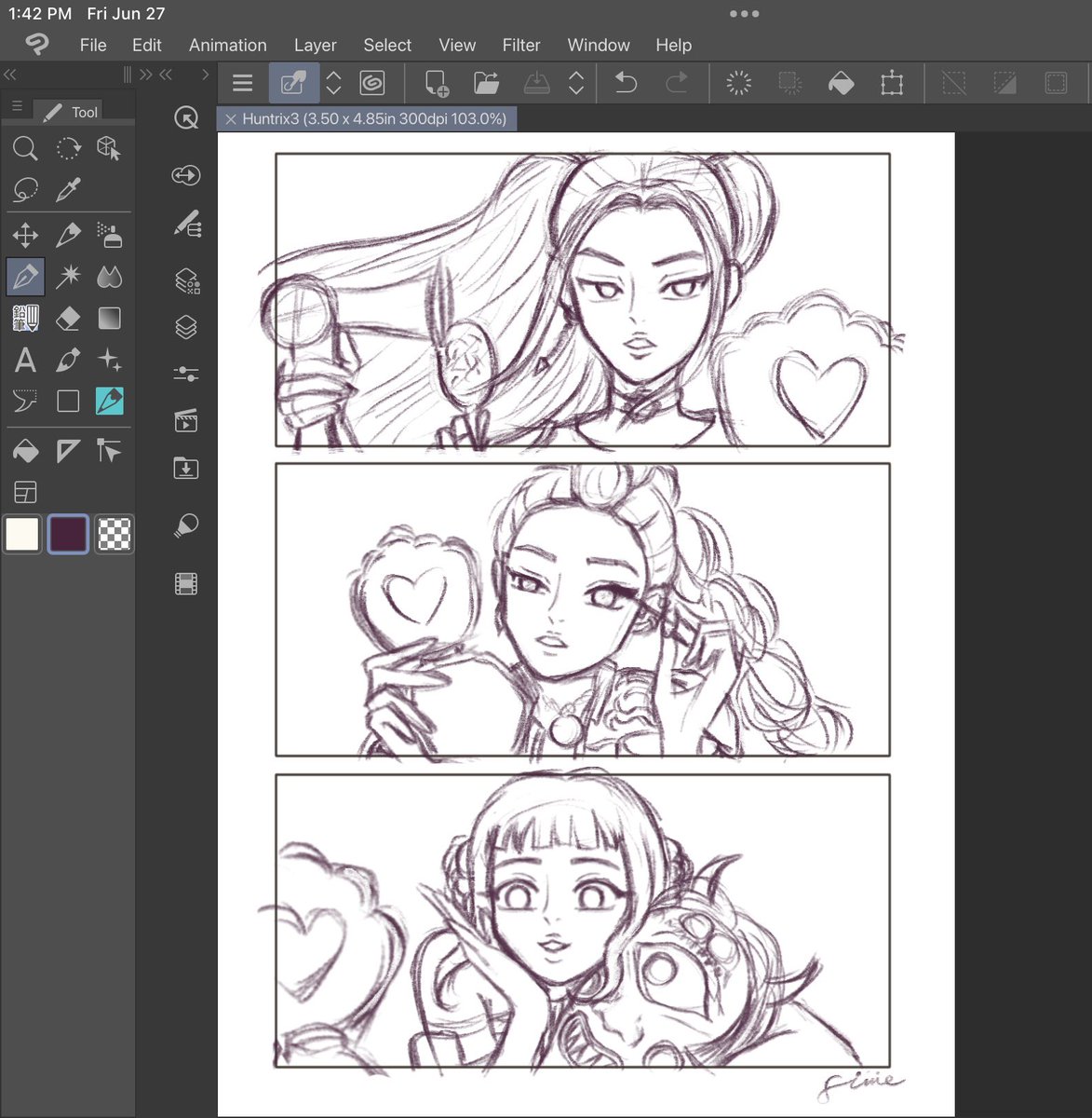 Messy lineart #wip!! Let me just clean &amp; color it 😤 #KPOPDEMONHUNTERS