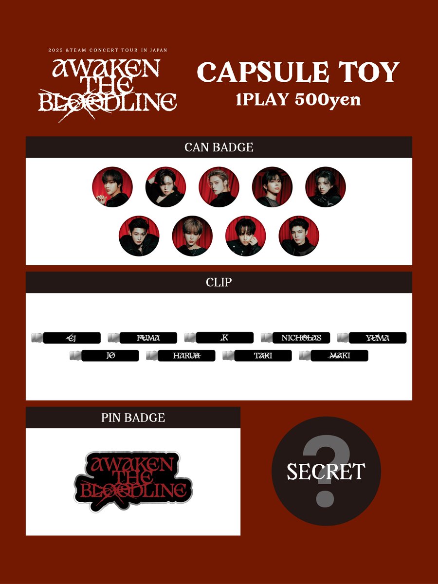 &TEAM AWAKEN THE BLOODLINE TAKI サインボール 2025 &TEAM CONCERT TOUR 'AWAKEN THE BLOODLINE'』OFFICIAL