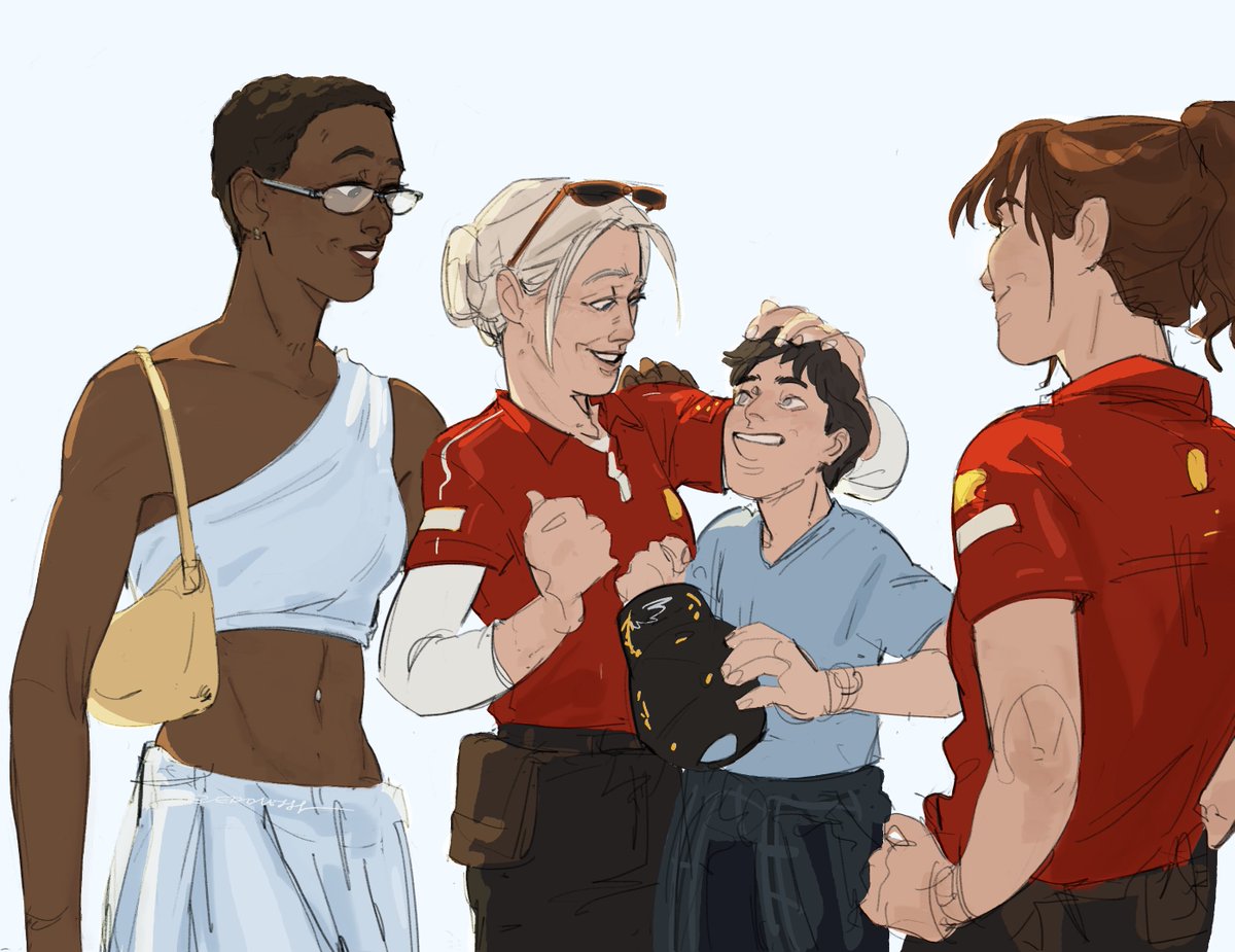 f1 au with collins, dana, mckay, and harrison! #thepitt