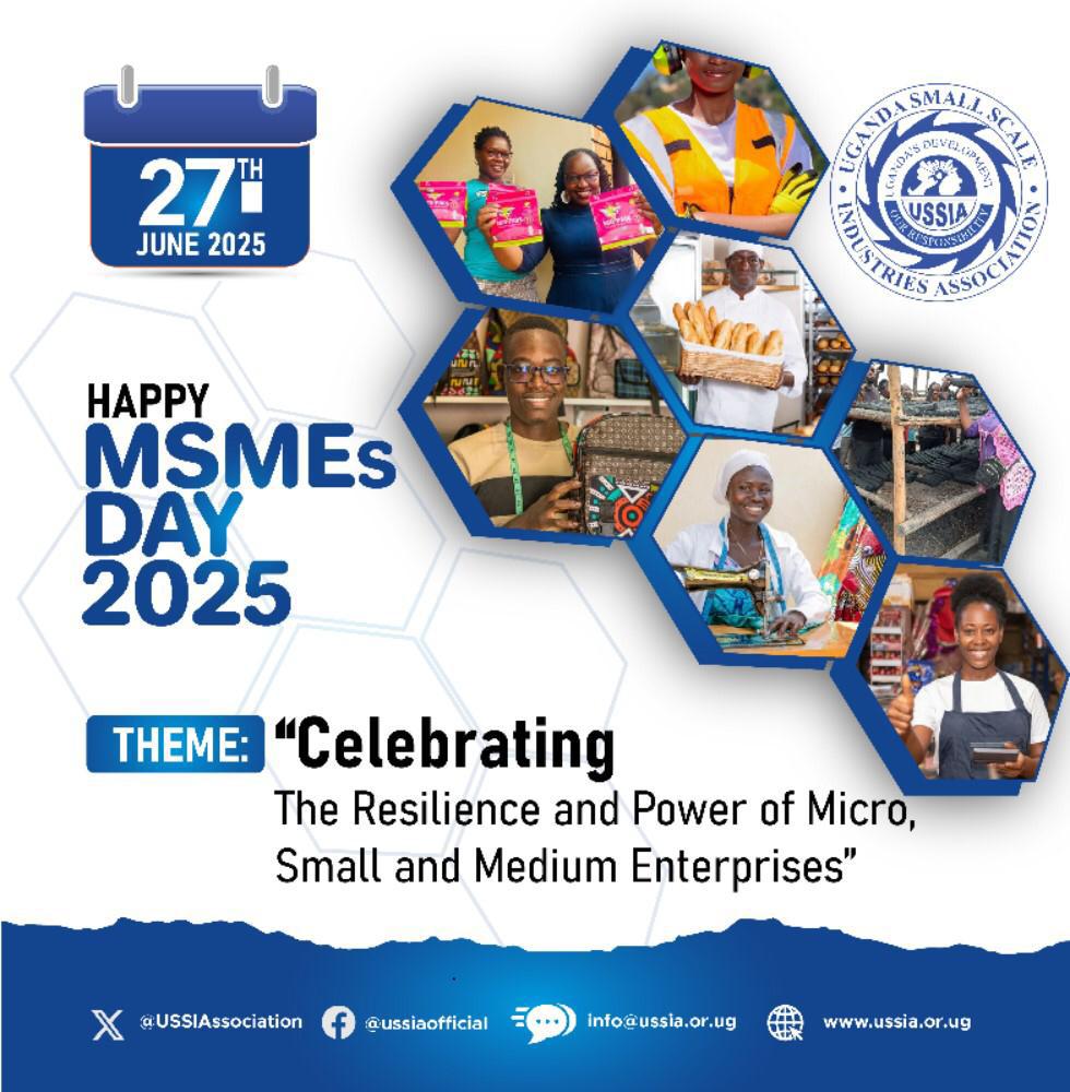 Today we celebrate the Resilience and Power of Micro, Small and Medium Enterprises

At USSIA, we proudly support MSMEs across Uganda with training, advocacy, and business development services to help you grow and succeed.

✅ Become a member today!
Apply online at