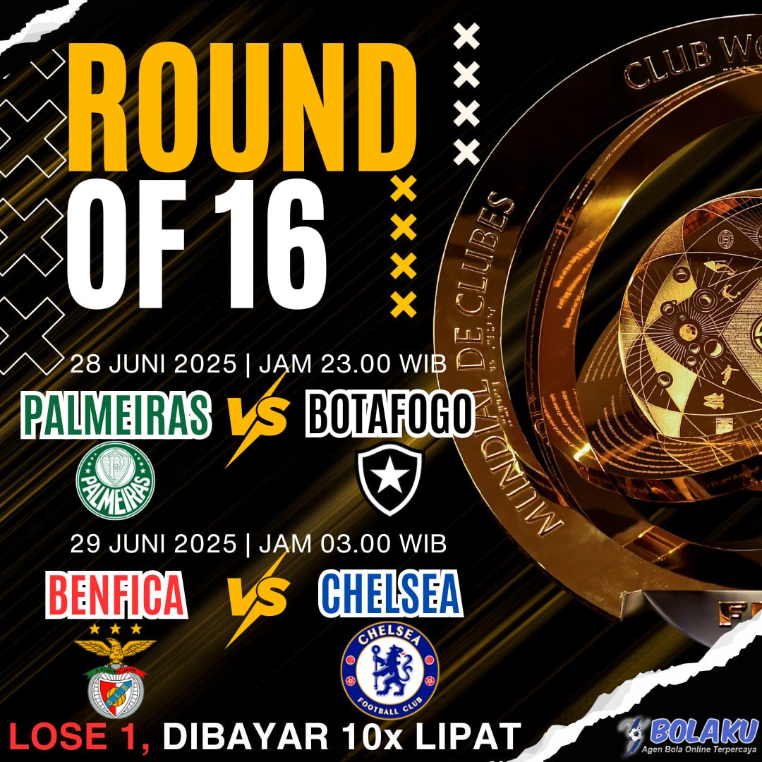 DebbyP45477's tweet photo. 🔥 ROUND OF 16 – CLUB WORLD CUP!
⚽ Palmeiras vs Botafogo
⚽ Benfica vs Chelsea
💥 Promo Spesial: Lose 1 dibayar 10x lipat!
🎯 Slip &amp; analisa tiap hari
💬 Gabung grup WA sekarang!
📲 Link VIP: +62 822-2656-7669
#ClubWorldCup #JadwalBola #PrediksiBola #InfoBola #Bolaku https://t.co/xRK1VdybVk