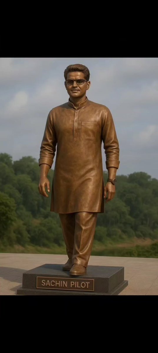 PilotForCm's tweet photo. AI Generate Shree @SachinPilot  statue 
@INCIndia @RahulGandhi @INCRajasthan https://t.co/gyAVhv0KKv