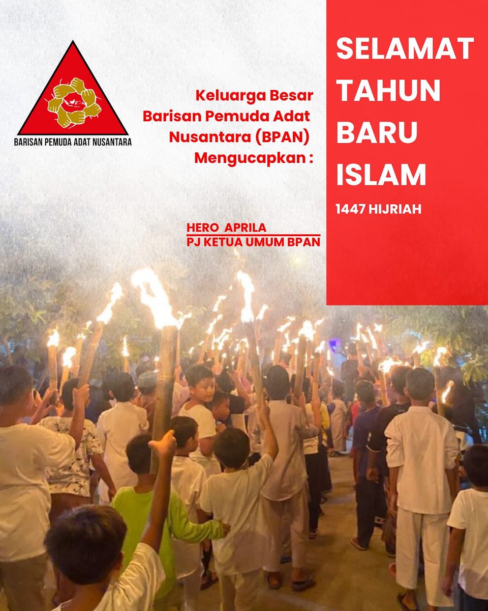 Mari kita sambut 1 Muharram dengan hati yang bersih, semagat baru, dan tekad untuk menjadi pribadi yang lebih baik. Semoga cahaya Ilahi selalu menerangi langkah kita di tahun yang baru ini.

#PemudaAdat
#MasyarakatAdat
#tahunbaruhijriah1447h
