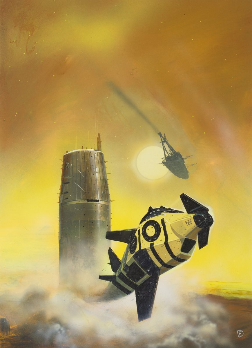 Chris Foss cover art for "Norman Conquest 2066" by J.T. McIntosh, 1977.