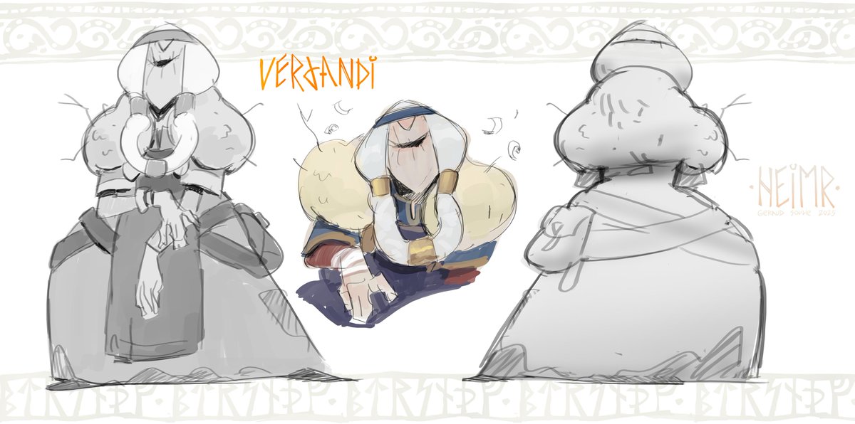 HEIMR project: - NORNIR -
Nornir are the nordic fates, there are as many there are living souls in norse mythology but 3 are standing out.
Udr, Verdandi &amp; Skuld.
Fate is one of the most powerful power in norse mythology.
Here is my interpretation, I had so much fun!