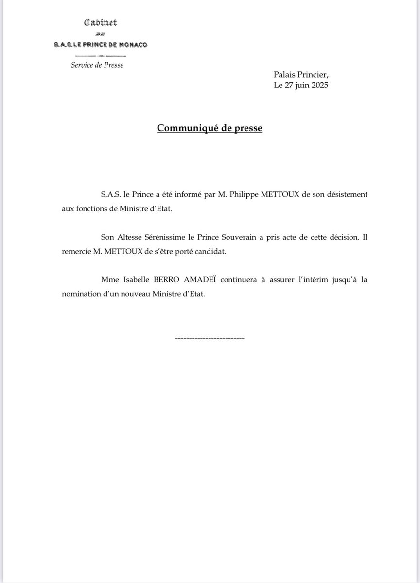 Communiqué de Presse