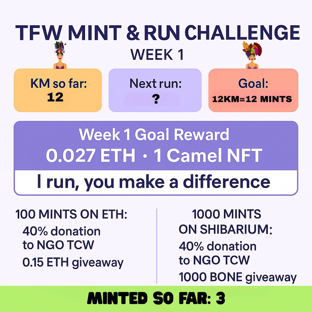 Andreia 🍒 (@andre_tfw) on Twitter photo Gm if you’re reading this.
Didn’t run the past days… heatwave warning over here and I’m not trying to melt.🥵
But… perfect chance to catch up and match the km I’ve already done.
So… wanna join me? One <a href="/tfw_nft/">Tutti Frutti Women | on ETH & SHIBARIUM</a> mint for each km I run? Gm if you’re reading this.
Didn’t run the past days… heatwave warning over here and I’m not trying to melt.🥵
But… perfect chance to catch up and match the km I’ve already done.
So… wanna join me? One <a href="/tfw_nft/">Tutti Frutti Women | on ETH & SHIBARIUM</a> mint for each km I run?