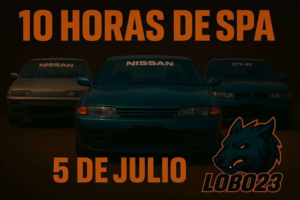 Tururu233's tweet photo. 🎉 solo 3 plazas libres ¡Se vienen las 10 HORAS DE RESISTENCIA en SPA!
🗓 5 de julio | 12:00h (hora España)
🏁 Celebramos 2 años del canal LOBO_23 a lo grande con una retransmisión épica en GT7.
#SimRacing #GT7 #Resistencia #SpaFrancorchamps #LOBO23 #Especial2Años https://t.co/E3dEJUZKUS