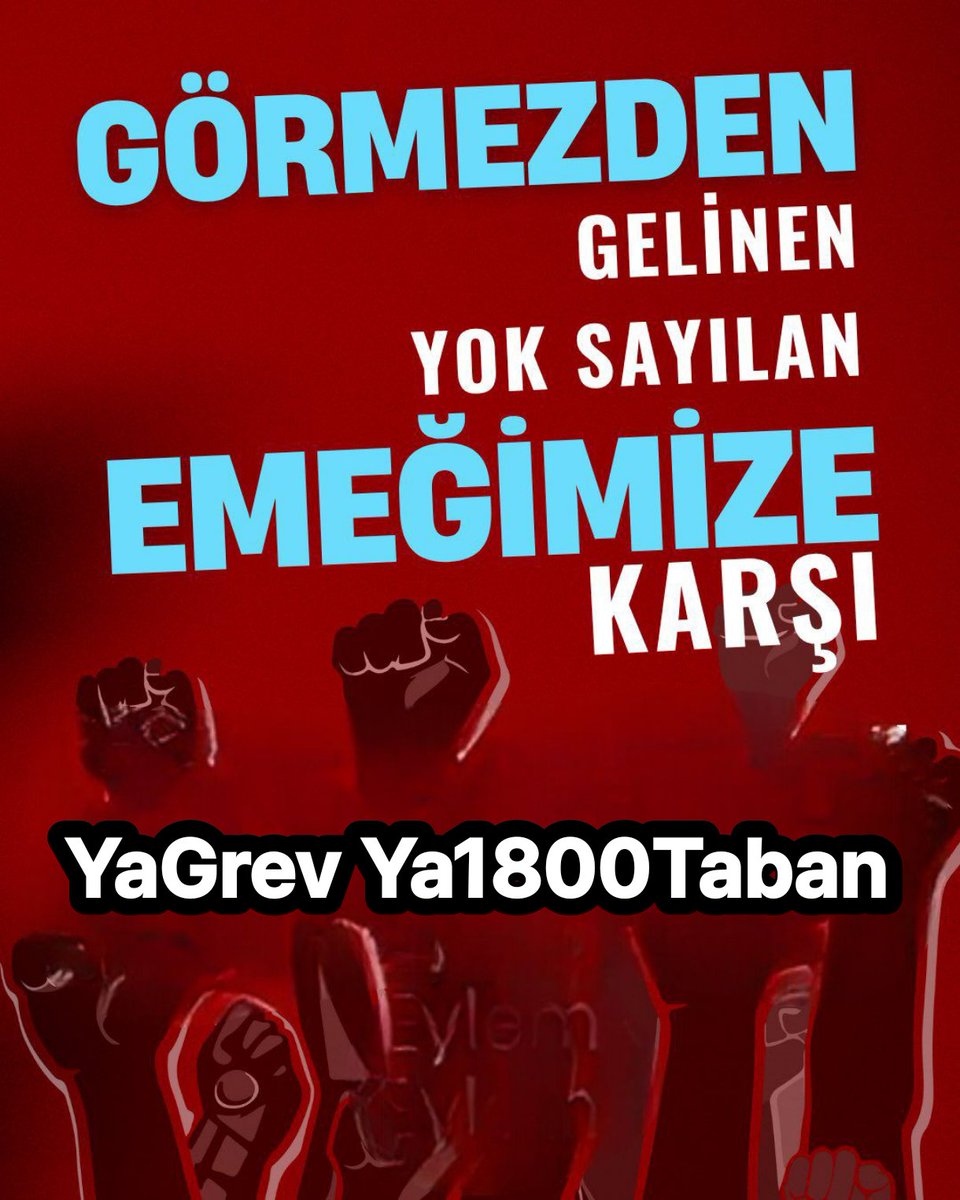SinanSn77667344's tweet photo. 600 bin işçi için...
Hakkaniyet ve Adalet adına,
Talep ettik,verilmedi
Anlattık olmadı
Haykırdık olmadı
Bağırdık duyulmadı
Seslendik işitilmedi

Meydana indik umursanmadı,
Diyecek
Anlatacak
Hakkımızı Alacak başka yolda bırakılmadı,

YaGrev Ya1800Taban
@memetsimsek @isikhanvedat https://t.co/goB0ABrgPp