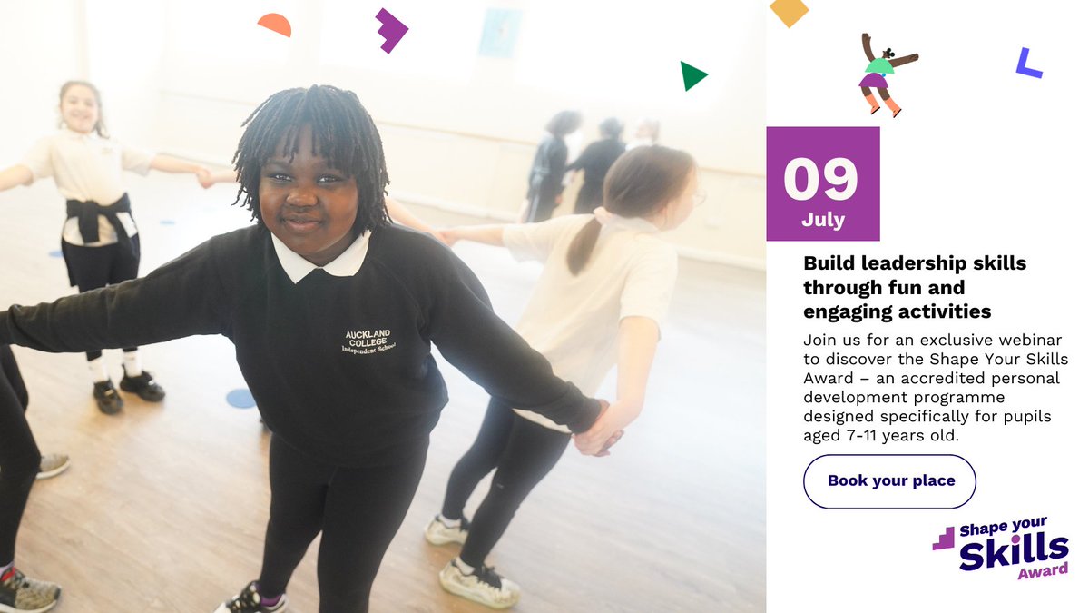 🚀 Be a pioneer in primary personal development!

Join our free webinar on 9 July to discover the Shape Your Skills Award – a fun, accredited programme for ages 7–11.

🎥 Recording &amp; resources included.

➡️ bit.ly/3TFUILa

 #PersonalDevelopment #ShapeYourSkills