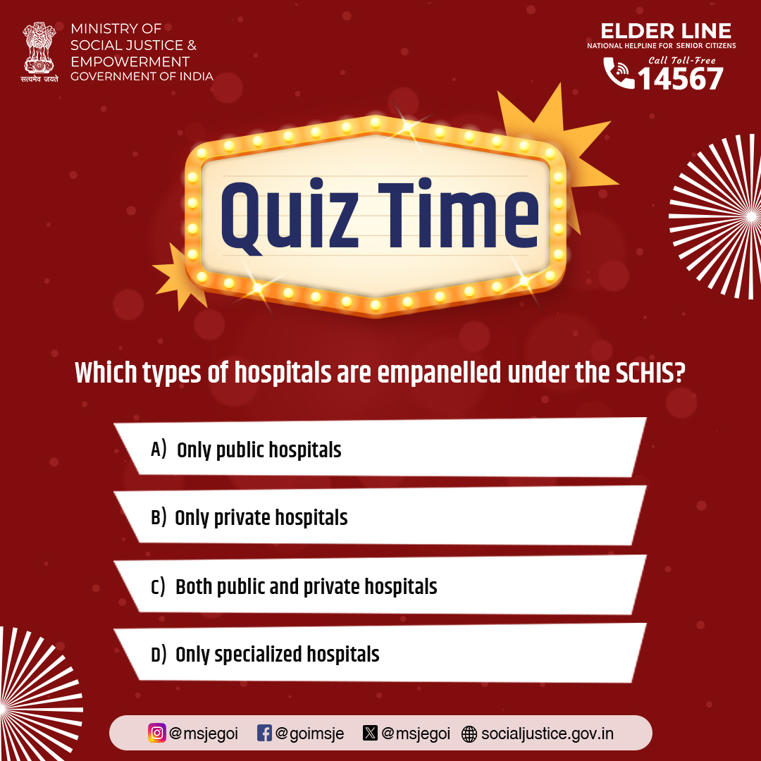MSJEGOI's tweet image. Quiz time again! Ready to put your knowledge to test?
#SeniorCitizenQuiz #KnowledgeForAll #SocialJustice