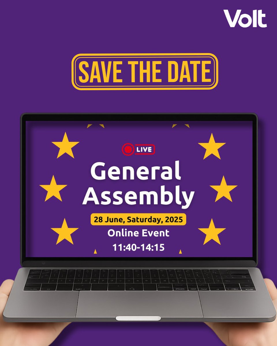 Join us to reflect on what we've built, be part of making key decisions, and shape what’s next. 
💜 Join Volt Europa’s 2025 Online General Assembly. 
📩 Check your inbox for all the details!