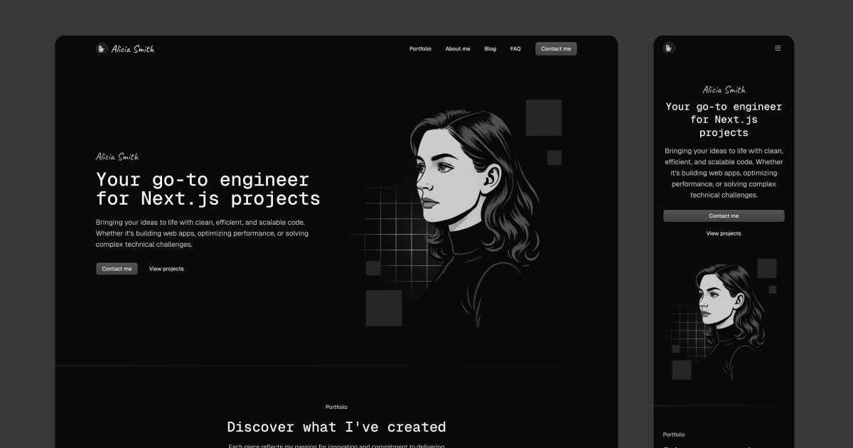 Working on a new <a href="/shadcn/">shadcn</a> template. ⚫⚪

Inspired by Vercel branding, Noir vibes and comic book illustration style.