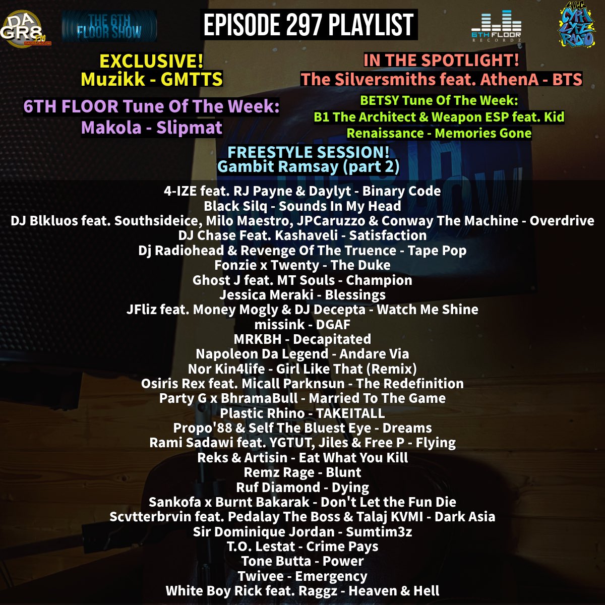 The 6th Floor Show (@the6thfloorshow) on Twitter photo Episode 297 #ComingSoon 01/07/25 #The6thFloorShow
<a href="/sadawirami/">RAMI SADAWI</a> <a href="/REKSHipHop/">ReksHipHopDotCom</a> <a href="/SCVTTERBRVIN/">SCVTTERBRVIN</a> <a href="/TO_Lestat/">T.O. Lestat</a> <a href="/ToneBuTTa/">Tone Butta</a> <a href="/TwiveeMusic/">Twivee</a> <a href="/WhiteBoyRick/">White Boy Rick</a> <a href="/Raggz_WGG/">Raggz.Wgg</a> <a href="/nor_kin4life/">NOR KIN4LIFE</a> <a href="/nejmanefertiti/">Nejma Nefertiti</a> <a href="/blu_is_you/">Blรผ</a> <a href="/OfficialMiaMei/">OfficialMiaMei</a> <a href="/mackenziemay02/">Mackenzie</a> Episode 297 #ComingSoon 01/07/25 #The6thFloorShow
<a href="/sadawirami/">RAMI SADAWI</a> <a href="/REKSHipHop/">ReksHipHopDotCom</a> <a href="/SCVTTERBRVIN/">SCVTTERBRVIN</a> <a href="/TO_Lestat/">T.O. Lestat</a> <a href="/ToneBuTTa/">Tone Butta</a> <a href="/TwiveeMusic/">Twivee</a> <a href="/WhiteBoyRick/">White Boy Rick</a> <a href="/Raggz_WGG/">Raggz.Wgg</a> <a href="/nor_kin4life/">NOR KIN4LIFE</a> <a href="/nejmanefertiti/">Nejma Nefertiti</a> <a href="/blu_is_you/">Blรผ</a> <a href="/OfficialMiaMei/">OfficialMiaMei</a> <a href="/mackenziemay02/">Mackenzie</a>