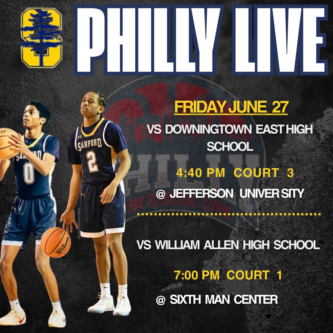 Sanford Boys Basketball  - Philly Live 2 Schedule