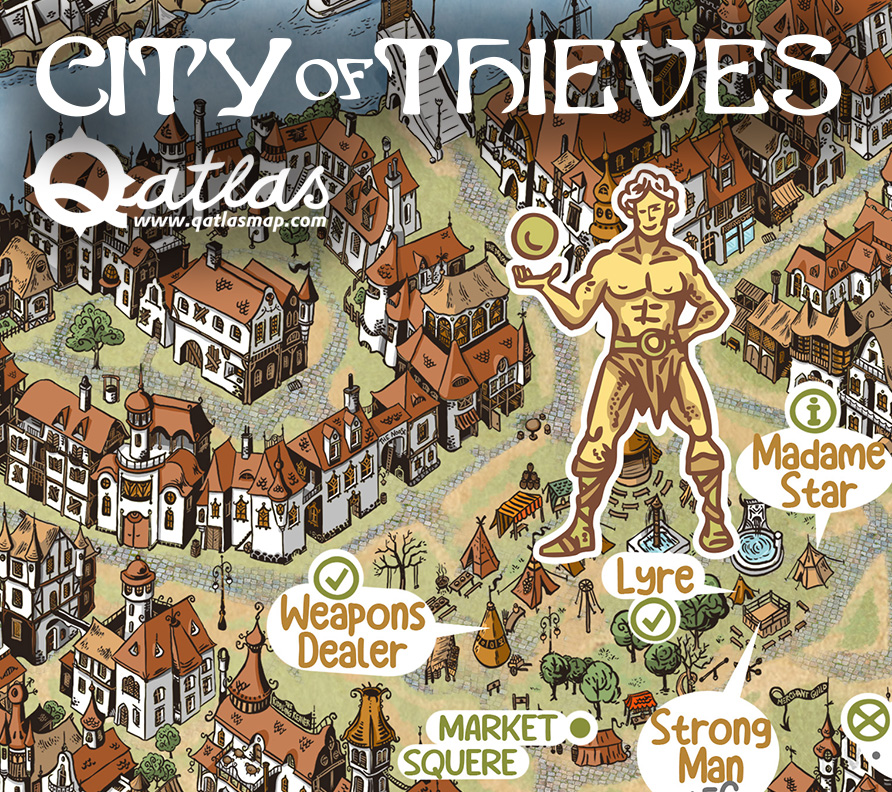 QatlasM's tweet image. Step into the City of Thieves!
A hand-drawn isometric map inspired by classic Fighting Fantasy gamebooks.
More: qatlasmap.com
#fightingfantasy #cityofthieves #portblacksand #fantasymap #gamebookart
#handdrawnmap #isometricfantasy #ianlivingstone #qatlasmap