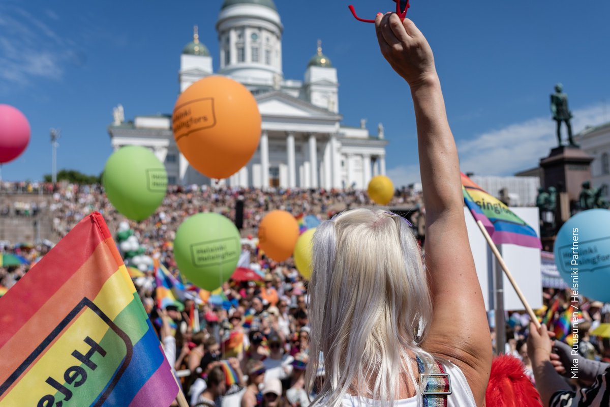 thisisFINLAND's tweet image. Happy Pride to everyone! 🌈 This Saturday, Helsinki’s streets will shine in rainbow colours as thousands join the Pride Parade. But Pride isn’t just one week or one city—from Helsinki to Oulu and Rovaniemi, it’s a celebration of equality and human rights across Finland.🏳️‍🌈 #Pride