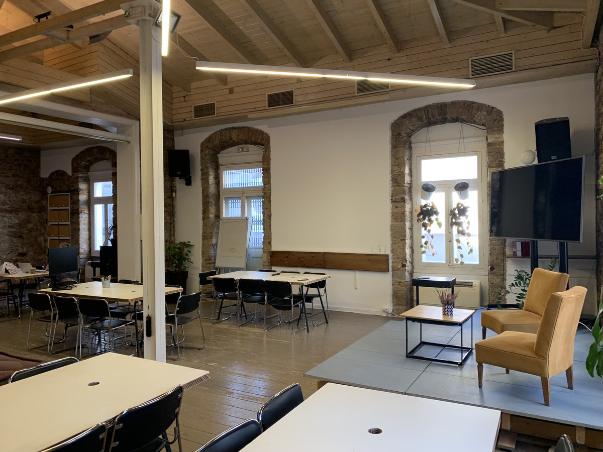 We are stating the day at <a href="/ImpactHubAthens/">Impact Hub Athens</a>