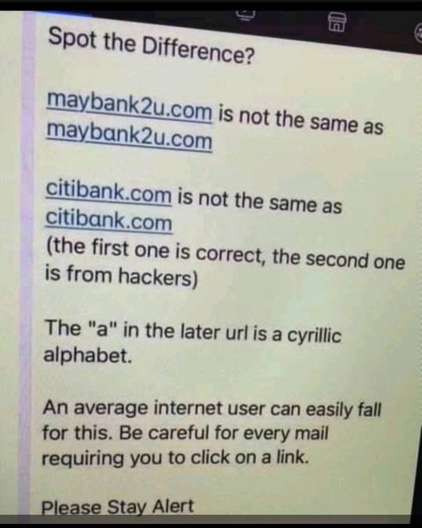 Just one letter can manipulate u.. Stay Alert ! #BeSafeOnline