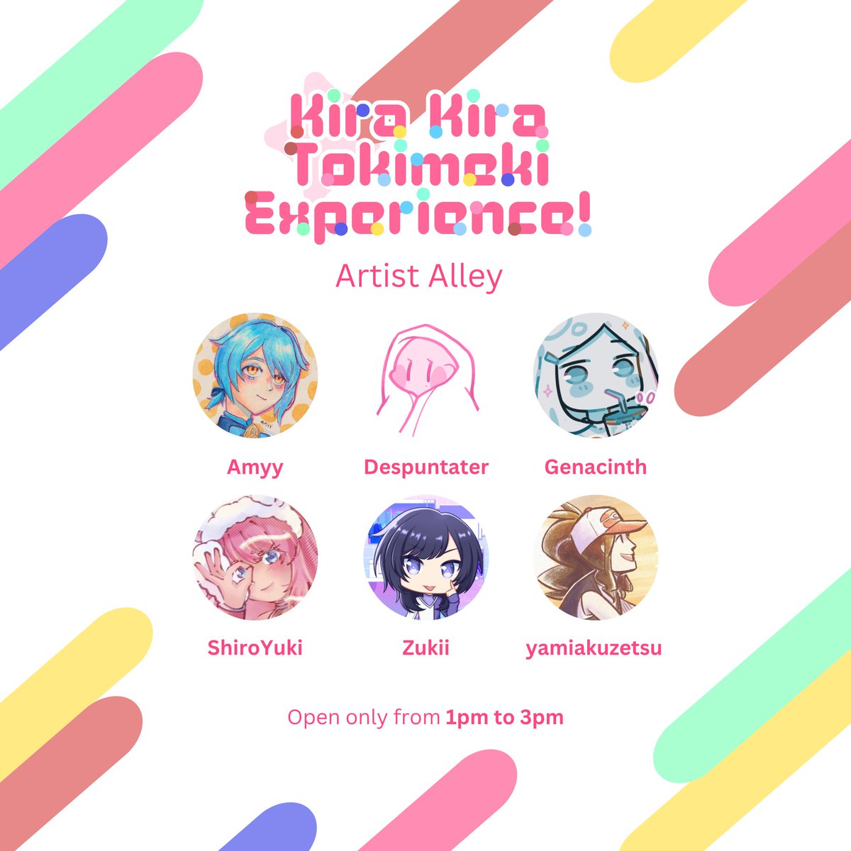 Presenting our artist lineup for the Kira Kira Tokimeki Experience!! A Bandori 10th Anniversary Cupsleeve Event Artist Alley

Please look forward to buying their merchandise at our upcoming event this July!

#BandoriPHCSE 
#KiraKiraTokimekiExperience