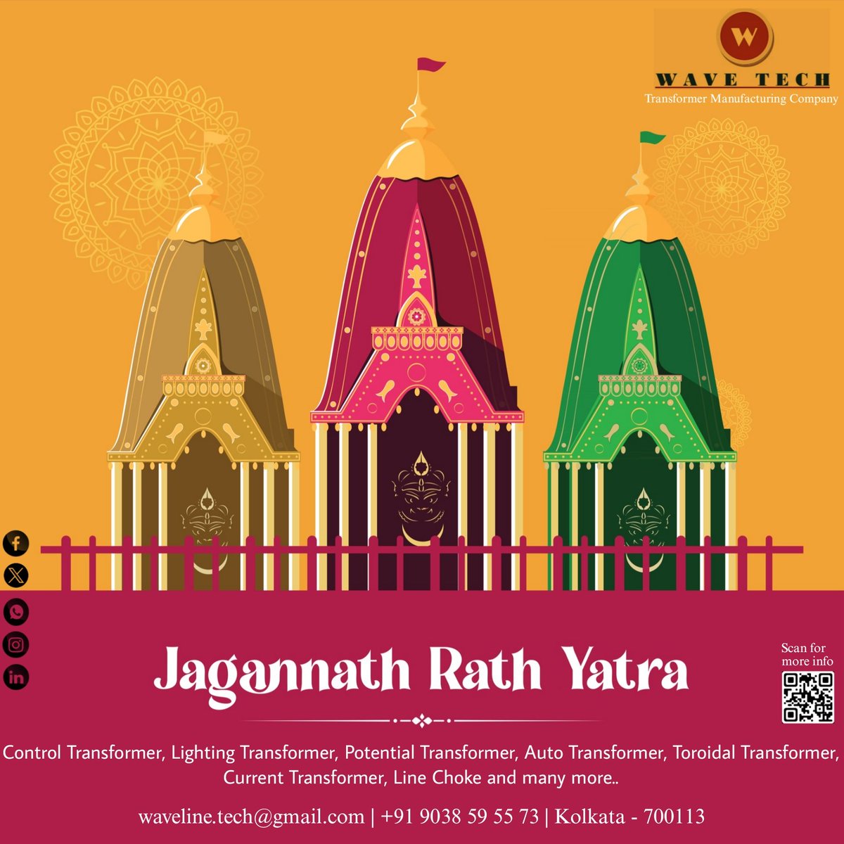 wave_tech2000's tweet image. As Lord Jagannath embarks on His spiritual journey, may we all move toward everlasting joy and inner peace..
@wave_tech2000 wishing you and your family a Happy Rath Yatra!
#JaiJagganath #RathYatra2025 #wavetech