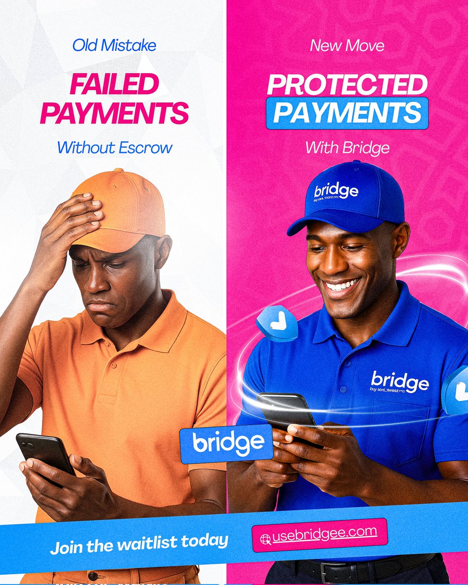 usebridgee's tweet image. Without Escrow? 😩 
With Bridgee’s Escrow? 😃

Why risk it when you can shop safely?
Bridgee makes sure you get exactly what you paid for.

Secure Payments
Trusted Transactions
No More Scams

 Join our waitlist today! Link in bio.

#Bridgee #SafeTrading #NoMoreScams