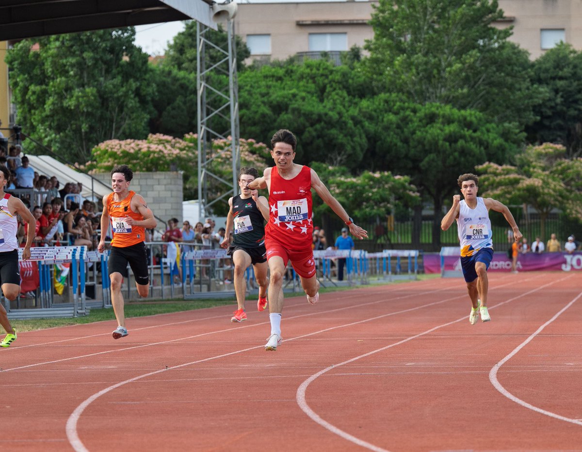 🏆 Campeonato de España Sub18 por Federaciones – Parafrugell
¡Gran actuación de Hugo Fernández! 💥

Nuestro velocista brilló en el 200 metros, donde se impuso con autoridad marcando 21.61 segundos 🥇🔥
También formó parte del equipo madrileño del 4×100