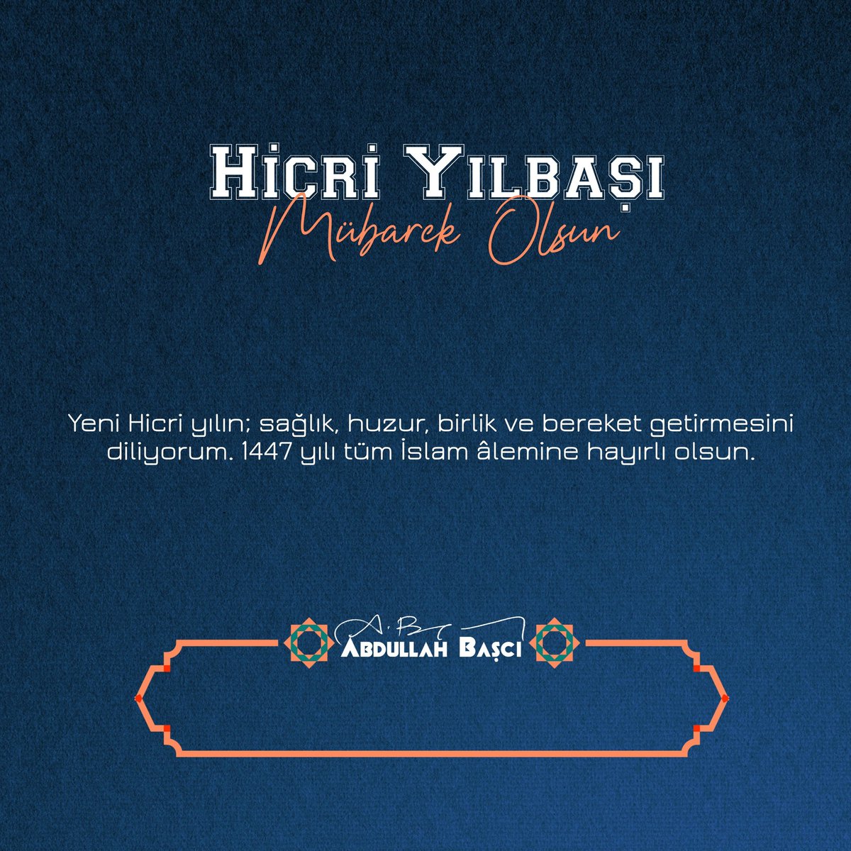 Yeni Hicri yılın; sağlık, huzur, birlik ve bereket getirmesini diliyorum. 1447 yılı tüm İslam âlemine hayırlı olsun.
