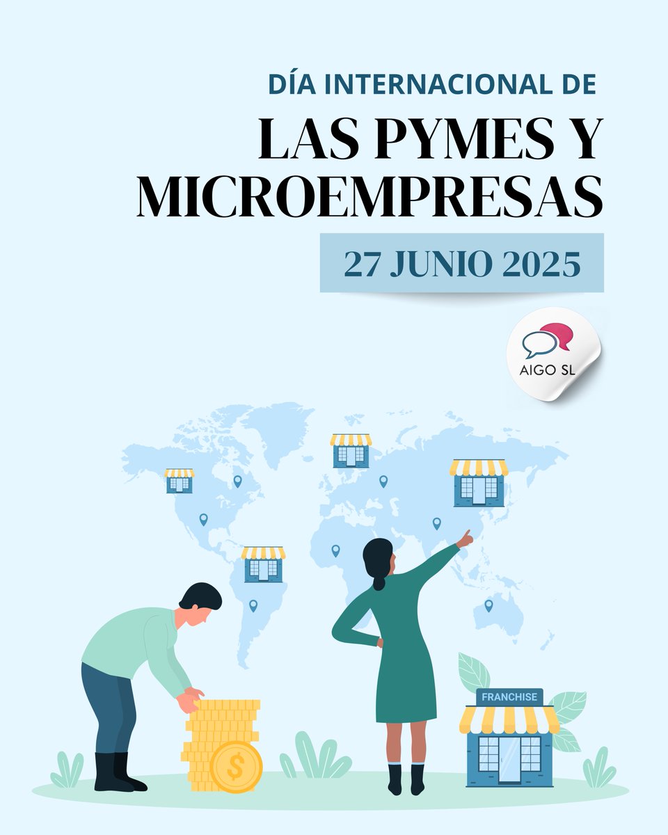 Aigo2019's tweet photo. 🚀Hoy, en el #DíaInternacional de las #MiPymes, celebramos a quienes mueven el mundo🌍

En AIGO cuidamos de tu empresa 💼
📊 ¿Tienes al día tus obligaciones en igualdad?
Nos encargamos de:
✔️Plan de igualdad
✔️Protocolo de acoso
✔️Registro retributivo

📩 contacto@aigoasesores.es https://t.co/aHWRNT0Rci