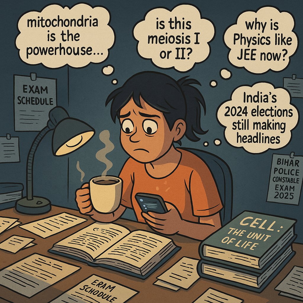 Anuragxpandit1's tweet photo. When you're prepping for #NEETUG 2026, but your brain is multitasking like a #Delhi traffic cop 😵💫
🧠 Mitochondria? ✅
🧠 Meiosis I or II? ❌
🧠 Physics? Feels like JEE 😭
#NEETPrep #StudentLife #NEET2026 #Motivation #RelatableAF #StudyStruggle #BiologyMemes #IndianStudents https://t.co/KKYHlNkScS