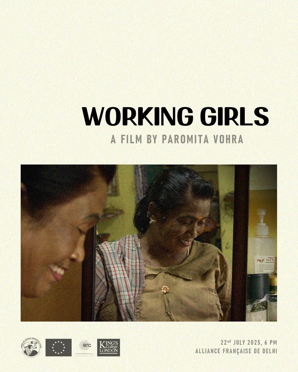 Laws of Social Reproduction ⚖️♀️ (@lawsofsocialrep) on Twitter photo 📢 REGISTRATIONS OPEN!
We’re kicking off our ‘Labouring Bodies, Unjust Laws’ Conference with a documentary film screening of ‘Working Girls’, which is based on our research and directed by Paromita Vohra.
22 July at <a href="/alliancefrdelhi/">Alliance française de Delhi</a> Delhi
📌 tr.ee/jQEmmTKpX_ 📢 REGISTRATIONS OPEN!
We’re kicking off our ‘Labouring Bodies, Unjust Laws’ Conference with a documentary film screening of ‘Working Girls’, which is based on our research and directed by Paromita Vohra.
22 July at <a href="/alliancefrdelhi/">Alliance française de Delhi</a> Delhi
📌 tr.ee/jQEmmTKpX_