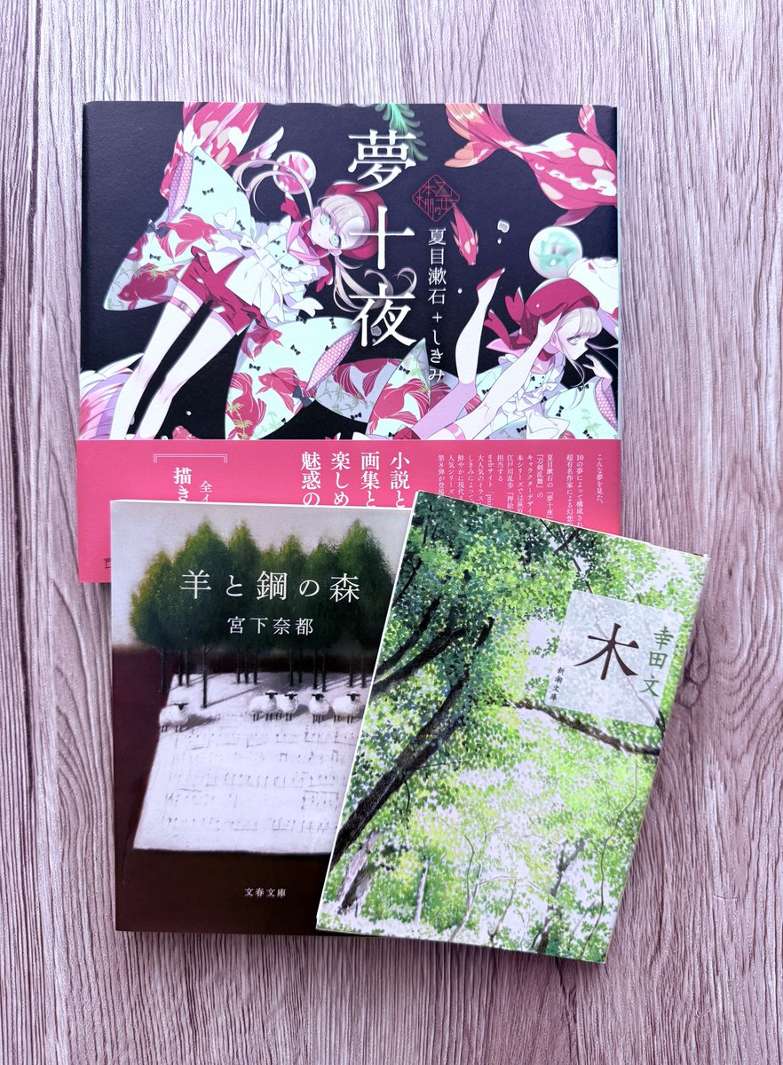 ayus_Library's tweet image. お買い物帰りに寄った本屋さんで、探してた漱石の乙女の本棚シリーズを見つけた〜👀✨
個人店って端から端までじっくり見てしまう。

 #夢十夜
 #羊と鋼の森
 #木
